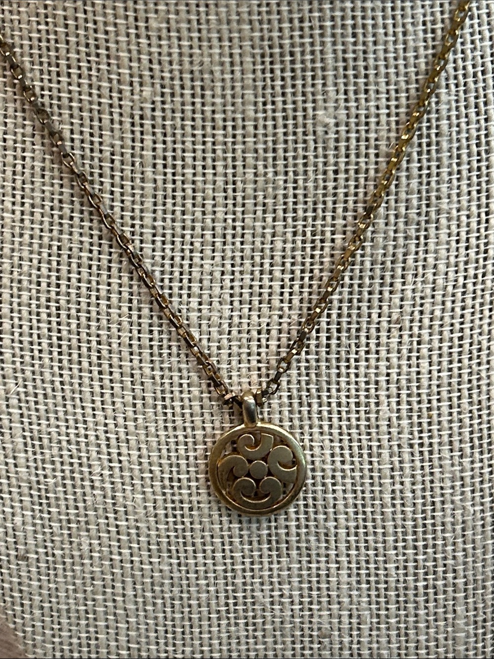 Brighton Gold-Tone Swirl Disc Pendant Necklace